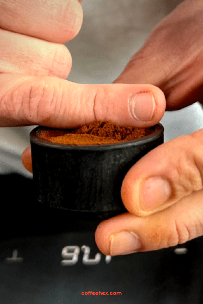 distributing coffee grounds nanopresso